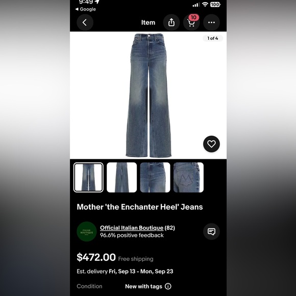 NWT- Mother Superior- The Lasso Heel- Wide Leg- Sz34- How 2 Talk 2 a Tiger Color - Picture 16 of 16